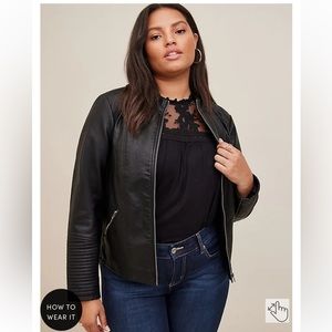 NWT Torrid Black Leather Jacket Size 2x